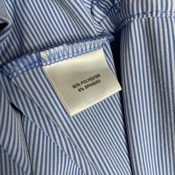 Men's Peter Millar Summer Comfort Short Sleeve Blue Striped Golf Polo Medium - Picture 8 of 8